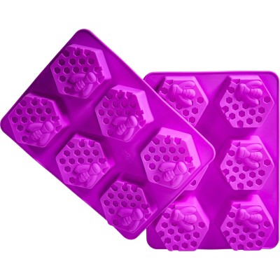 Silicone Soap Moulds – Honeycomb with Bee – 6 Cavity Tray – Pack of 2 – Reusable Silicone Soap Moulds – Honeycomb with Bee – 6 Cavity Tray – Pack of 2 – Reusable