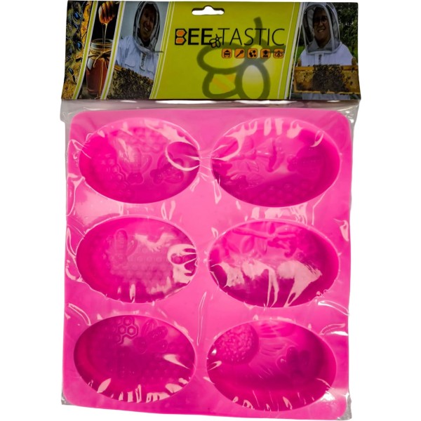 Silicone Soap Moulds: Bee Design - 6 Cavity Tray (Pack of 2) Flexible & Reusable