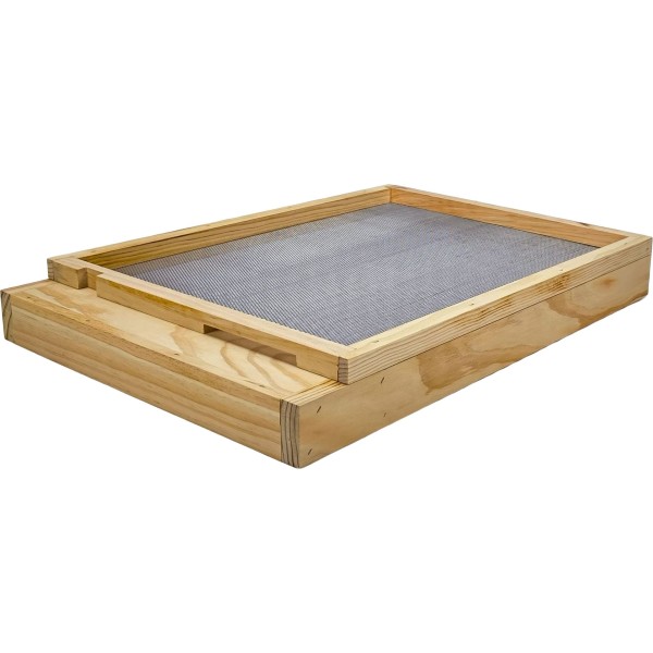 Langstroth Screened Base with Varroa Tray – Assembled – Knot Free – Inc. Entrance Reducer
