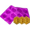Silicone Soap Moulds: Honeycomb with Bee Design - 6-Cavity Tray (Pack of 2) Reusable & Flexible