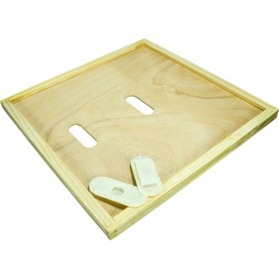 British National Crown Board - New Zealand Pine - Knot-Free - 2 Holes - 2 Bee Escapes - BEEtastic UK