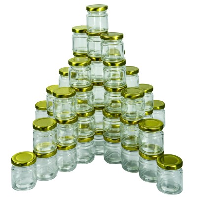 50g Round Glass Jars – 48 Pack – Gold Lids – Food Safe – Great for Gifting 50g Round Glass Jars – 48 Pack – Gold Lids – Food Safe – Great for Gifting