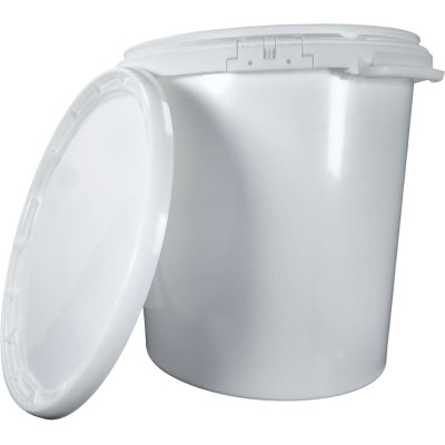 30L Buckets with Lids – Food Safe – Tamper Evident – White – Stackable – Moulded Handles – BEEtastic UK