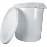 30L Plastic Buckets with Lids – Food Safe – Tamper Evident – Stackable – White – 30 Litre