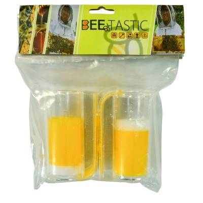 Queen Marking Tube – Pack of 2 – Clear Bee Holder with Sponge Tip Plunger