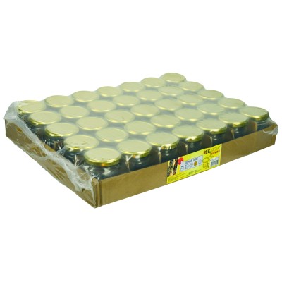 227g Round Glass Honey Jars – 35 Pack – Gold Lids with Silicone Seal – Food Safe
