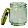 227g (0.5lb) Round Glass Honey Jars – 105 Pack – Gold Lids with Silicone Seal – Food Safe